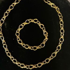16” Gold-tone Choker w/6” Matching Bracelet
